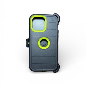 Black and Green 14 Pro max Protective Phone Case